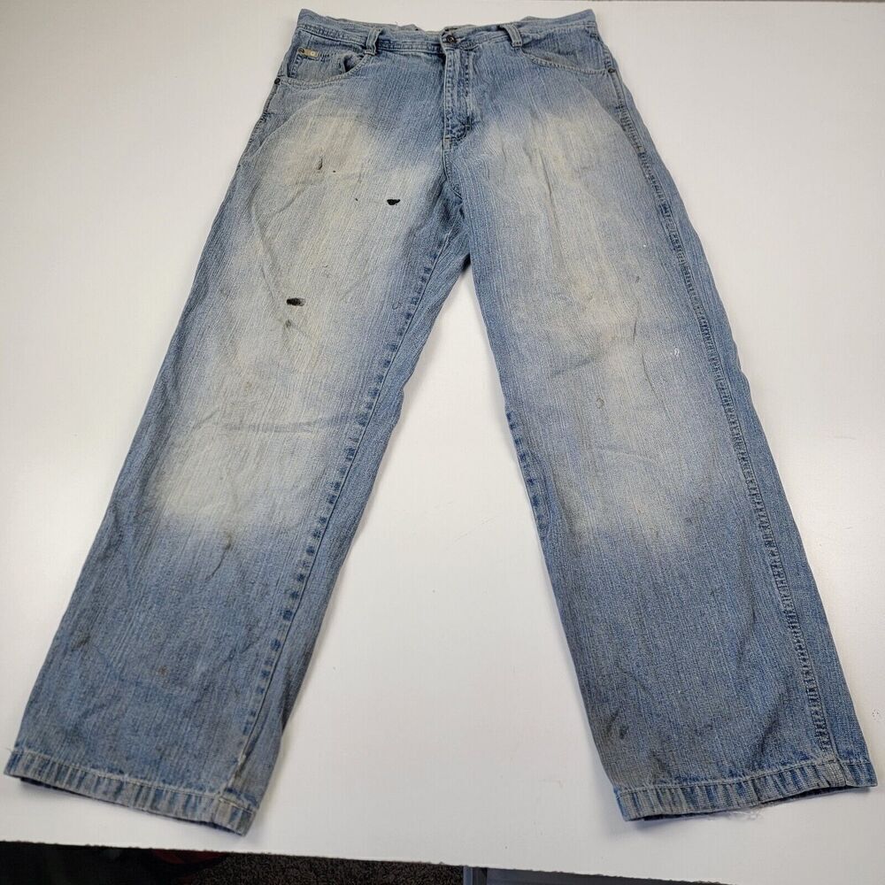 Vintage South Pole Baggy Jeans Mens Size‎ 36x33 Blue Loose Fit Distressed Y2K